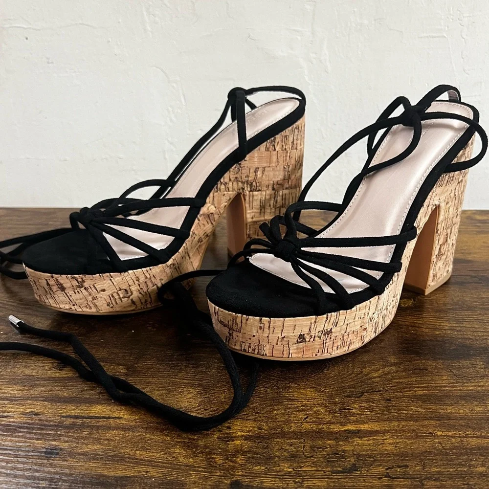 Black Strappy Platform Sandals